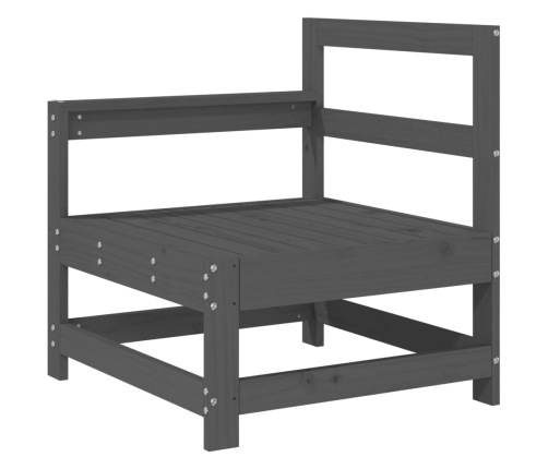 Mesa y taburetes altos jardín 6 pzas madera maciza de pino gris