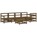 Juego muebles de jardín 6 piezas madera maciza pino marrón miel