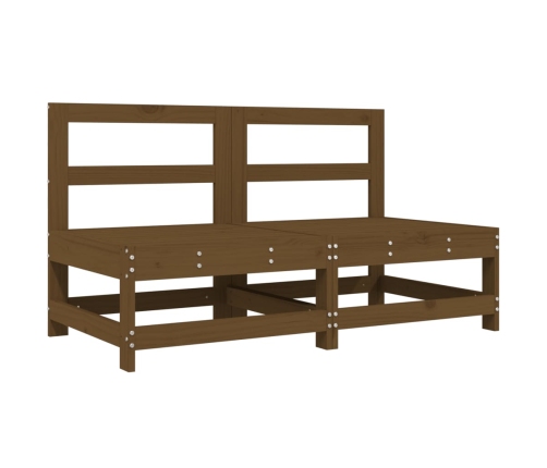 Juego muebles de jardín 6 piezas madera maciza pino marrón miel