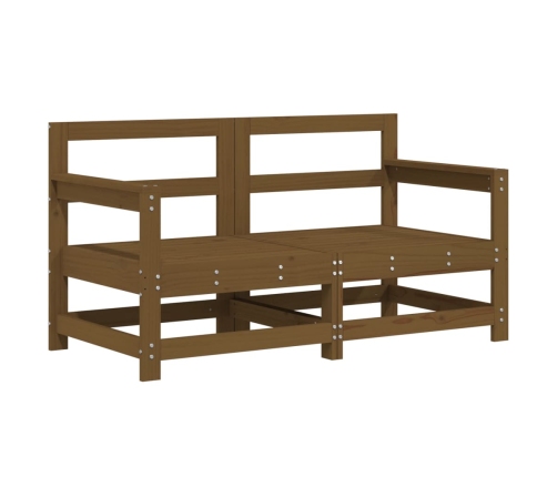 Juego muebles de jardín 6 piezas madera maciza pino marrón miel