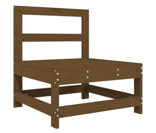 Juego muebles de jardín 6 piezas madera maciza pino marrón miel
