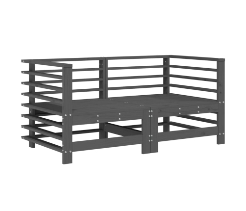 Mesa y taburetes altos jardín 6 pzas madera maciza de pino gris