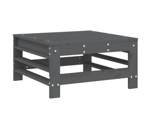 Mesa y taburetes altos jardín 6 pzas madera maciza de pino gris