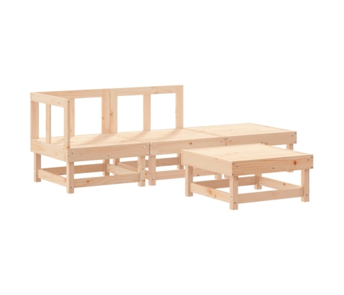 Juego de muebles de jardín 4 piezas madera maciza de pino