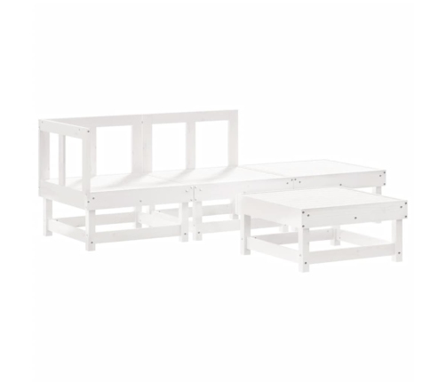 Juego de muebles de jardín 4 pzas madera maciza de pino blanco