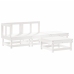 Juego de muebles de jardín 4 pzas madera maciza de pino blanco