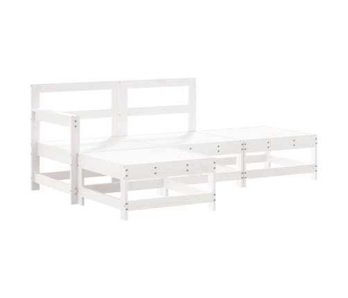 Juego de muebles de jardín 4 pzas madera maciza de pino blanco
