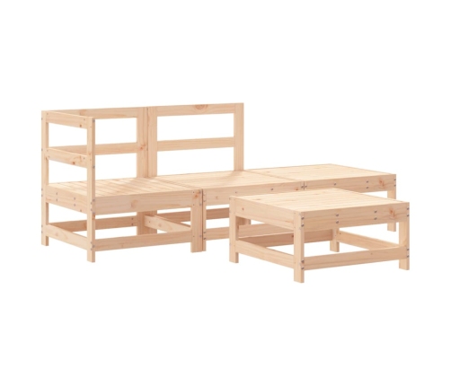 Juego de muebles de jardín 4 piezas madera maciza de pino
