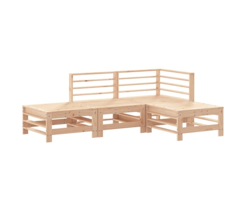 Juego de muebles de jardín 4 piezas madera maciza de pino