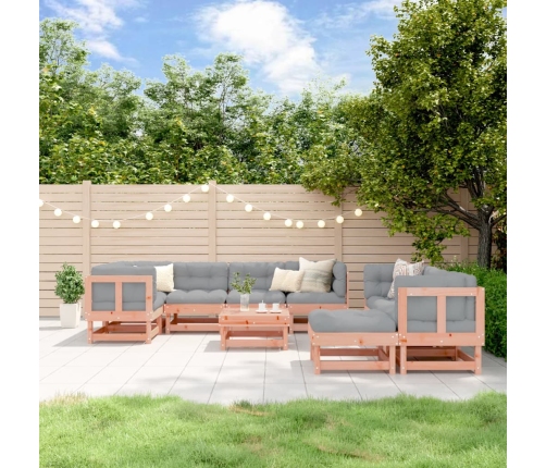 Juego de muebles de jardín 10 pzas madera maciza abeto Douglas
