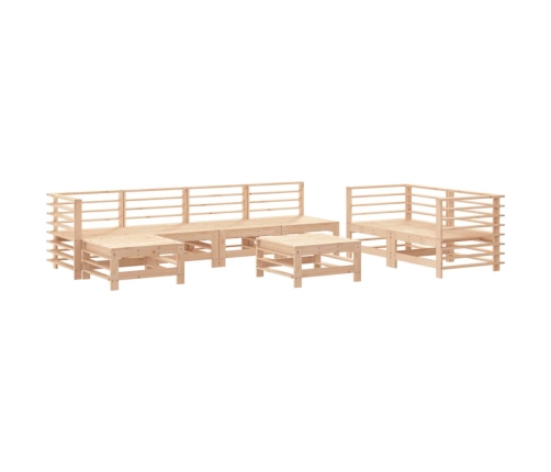 Juego de muebles de jardín 8 piezas madera maciza de pino