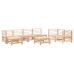 Juego de muebles de jardín 8 piezas madera maciza de pino