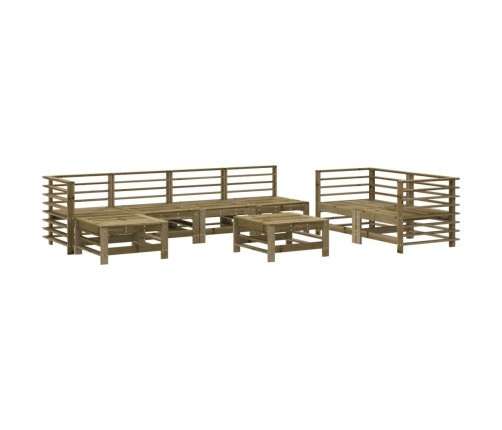 Juego de muebles de jardín 8 pzas madera de pino impregnada