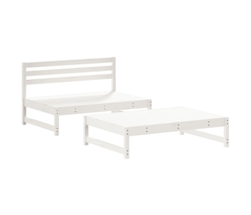 Juego de muebles de jardín 2 piezas madera maciza pino blanco