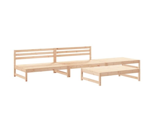 Juego de muebles de jardín 4 piezas madera maciza de pino