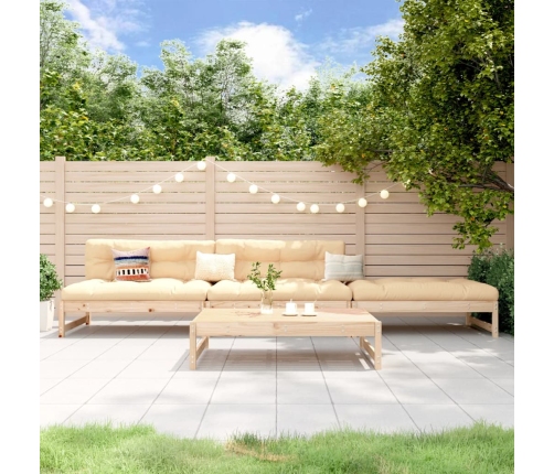 Juego de muebles de jardín 4 piezas madera maciza de pino