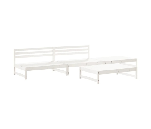 Juego de muebles de jardín 4 pzas madera maciza de pino blanco