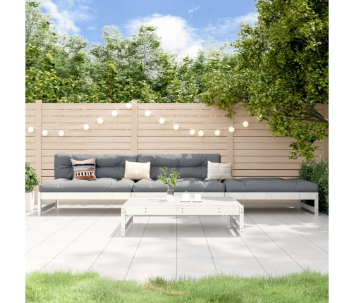 Juego de muebles de jardín 4 pzas madera maciza de pino blanco