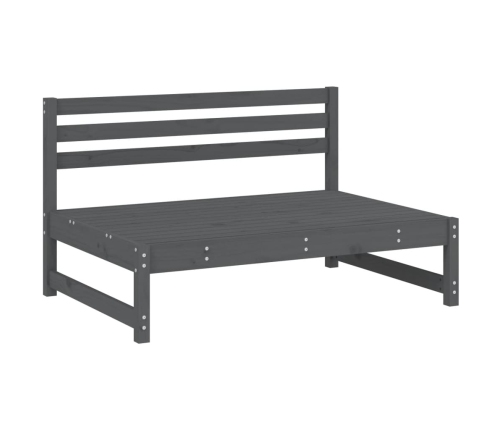 Mesa y taburetes altos jardín 6 pzas madera maciza de pino gris