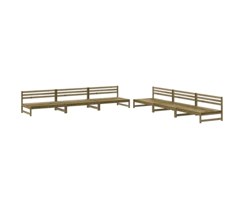 Juego de muebles de jardín 6 pzas madera de pino impregnada