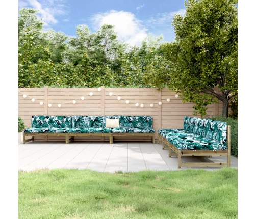 Juego de muebles de jardín 6 pzas madera de pino impregnada