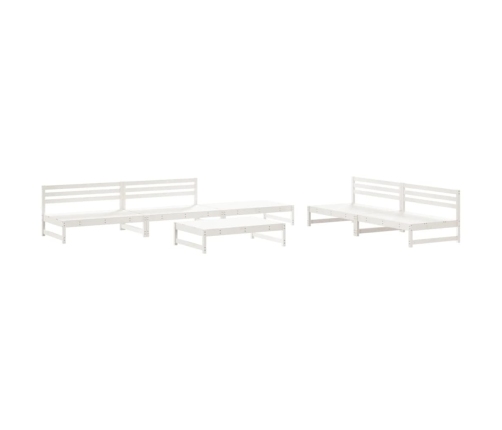 Juego de muebles de jardín 6 piezas madera maciza pino blanco