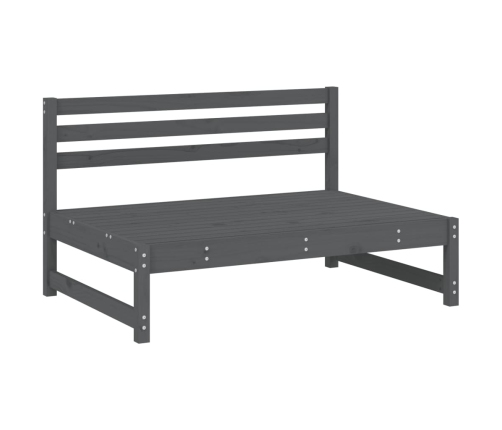 Mesa y taburetes altos jardín 6 pzas madera maciza de pino gris