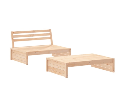 Juego de muebles de jardín 2 piezas madera maciza de pino