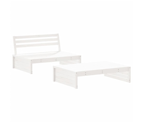 Juego de muebles de jardín 2 piezas madera maciza pino blanco