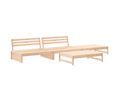 Juego de muebles de jardín 4 piezas madera maciza de pino