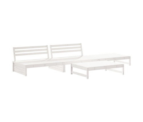 Juego de muebles de jardín 4 pzas madera maciza de pino blanco