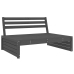 Juego de muebles de jardín 4 pzas madera maciza de pino gris