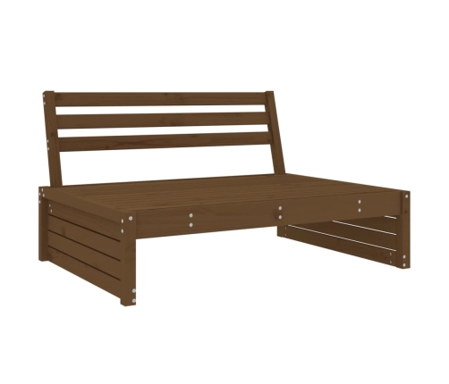 Juego de sofás de jardín 5 pzas madera maciza pino marrón miel