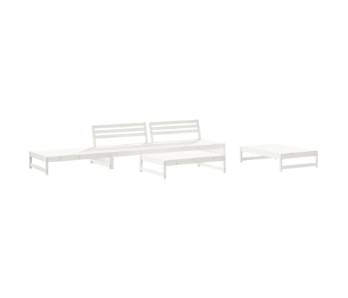 Juego de muebles de jardín 6 piezas madera maciza pino blanco