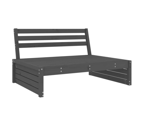 Mesa y taburetes altos jardín 6 pzas madera maciza de pino gris