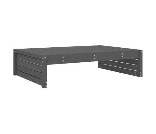 Mesa y taburetes altos jardín 6 pzas madera maciza de pino gris