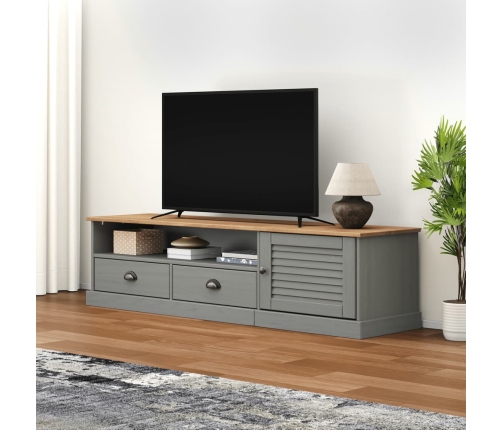 Mueble para TV VIGO madera maciza de pino gris 156x40x40 cm