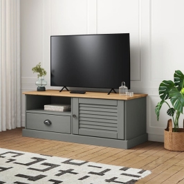 Mueble para TV VIGO madera maciza de pino gris 106x40x40 cm