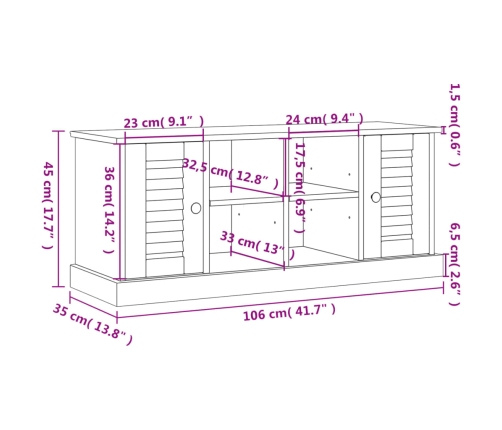 Banco zapatero VIGO madera maciza de pino 106x35x45 cm