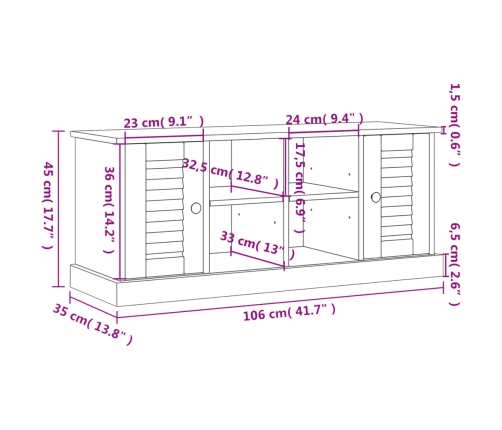 Banco zapatero VIGO madera maciza de pino gris 106x35x45 cm