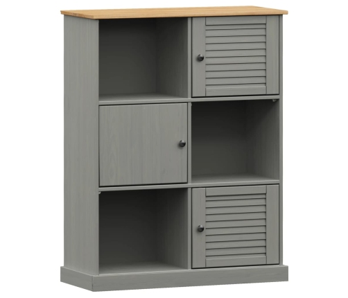 Librería VIGO madera maciza de pino gris 90x35x114,5 cm