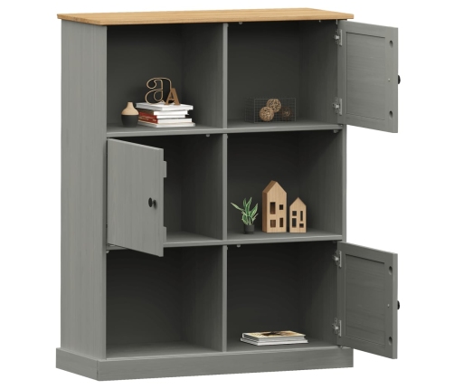 Librería VIGO madera maciza de pino gris 90x35x114,5 cm