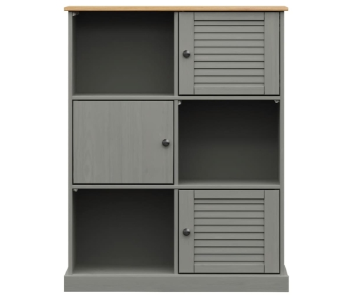 Librería VIGO madera maciza de pino gris 90x35x114,5 cm