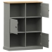 Librería VIGO madera maciza de pino gris 90x35x114,5 cm