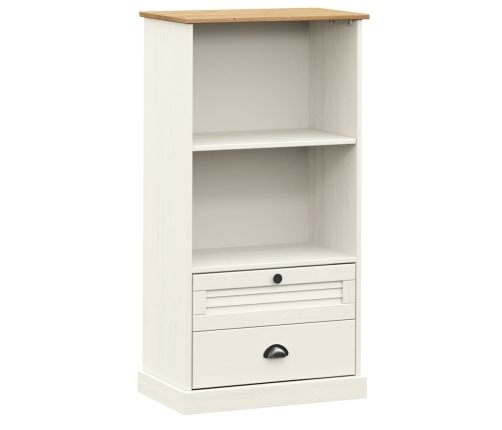 vidaXL Librería VIGO madera maciza de pino blanco 60x35x114,5 cm