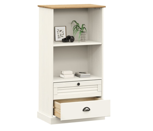 vidaXL Librería VIGO madera maciza de pino blanco 60x35x114,5 cm