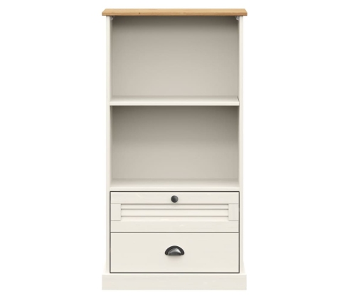 vidaXL Librería VIGO madera maciza de pino blanco 60x35x114,5 cm