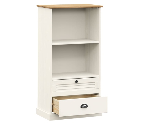 vidaXL Librería VIGO madera maciza de pino blanco 60x35x114,5 cm