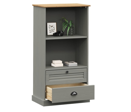 Librería VIGO madera maciza de pino gris 60x35x114,5 cm