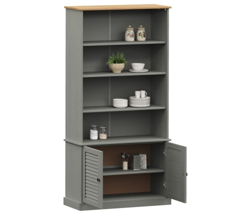 Librería VIGO madera maciza de pino gris 85x35x170 cm